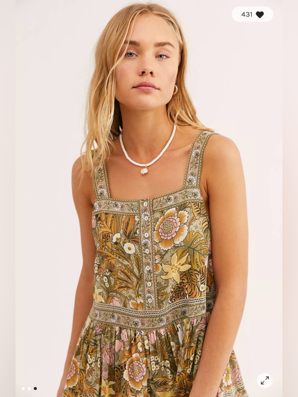 Spell Jungle Midi Sundress Size Medium Khaki - Picture 9 of 15